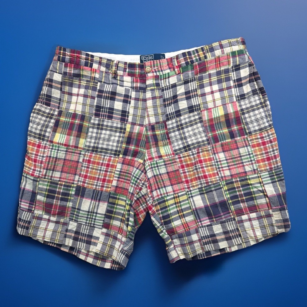 Polo Ralph Lauren Authentic Indian Madras Patchwork Shorts Mens‎ 40